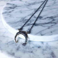 • ASTRAL •  Le collier Argent Massif + Or + Topaze