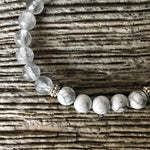 Bracelet Argent massif + Quartz nuage + Howlite