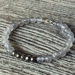 Bracelet Quartz gris fumé + Pyrite