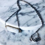 • AIR • Le collier Argent Massif + Or + Pierre de Lune