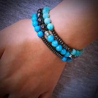 Bracelet Turquoise + Hématite