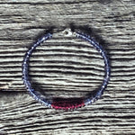 Bracelet fin Grenat + Quartz bleu