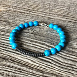 Bracelet Turquoise + Hématite