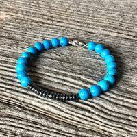 Bracelet Turquoise + Hématite