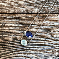 • PLANÈTES • Le collier Lapis-lazuli + Calcédoine bleue + Argent massif