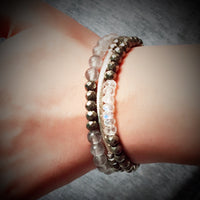 Bracelet Quartz gris fumé + Pyrite