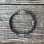 Bracelet fin Labradorite + Hématite
