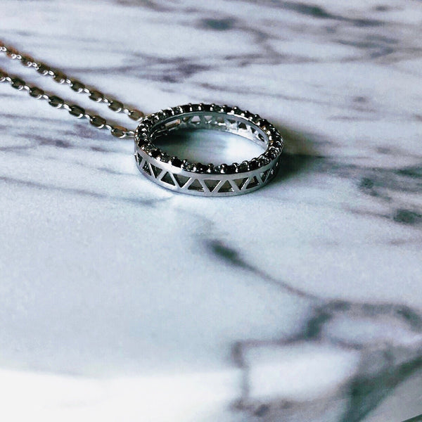 • INFINI • Le collier Argent massif + Cristaux de Roche