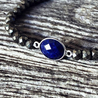 Bracelet Lapis-lazuli + Argent massif + Pyrite