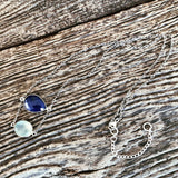 • PLANÈTES • Le collier Lapis-lazuli + Calcédoine bleue + Argent massif