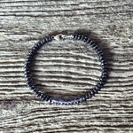 Bracelet fin Quartz bleu + Hématite