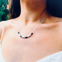 • RIVE • Le collier Argent Massif + Howlite + Hématite